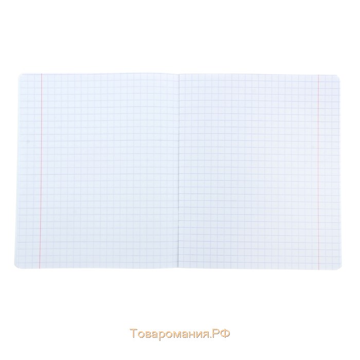 Тетрадь 12 листов, крупная клетка, "Классика", картонная обложка, голубая