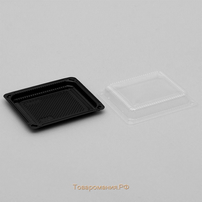 Контейнер с крышкой одноразовый для суши, 18,5×15,5×3,5 см, 790 мл, цвет чёрный