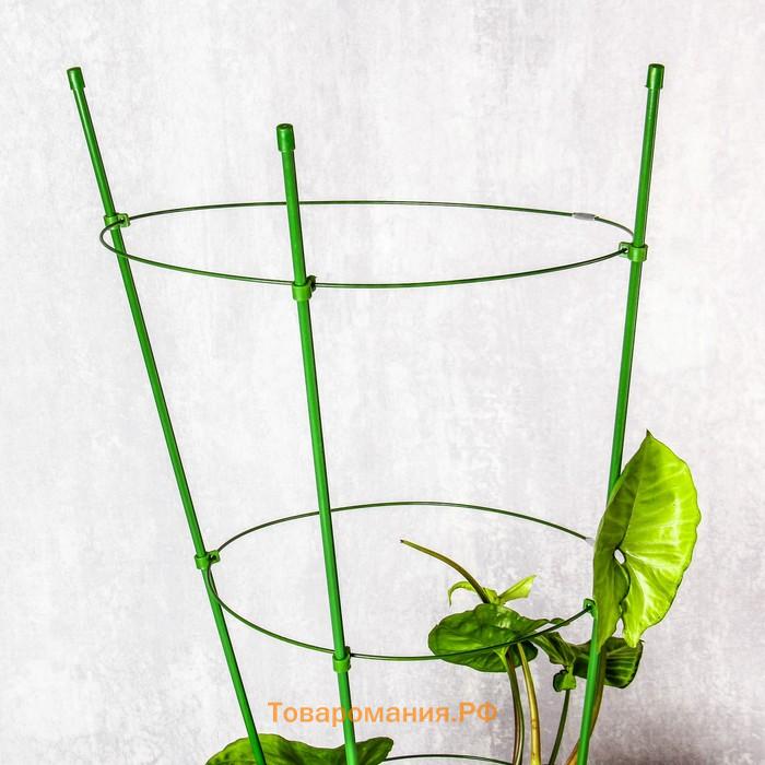 Кустодержатель, d=22–26–28 см, h=75 см, 3 кольца, металл, зелёный, Greengo