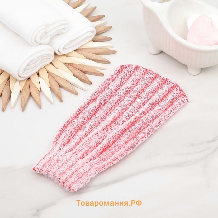 Мочалка - варежка для тела массажная , 19×11 см, жёсткая, МИКС