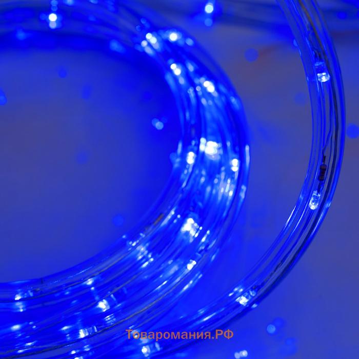 Гирлянда светодиодная, световой шнур Lighting, 10 мм, IP65, 20 м, 24 LED/м, 220 В, 8 режимов, свечение синее