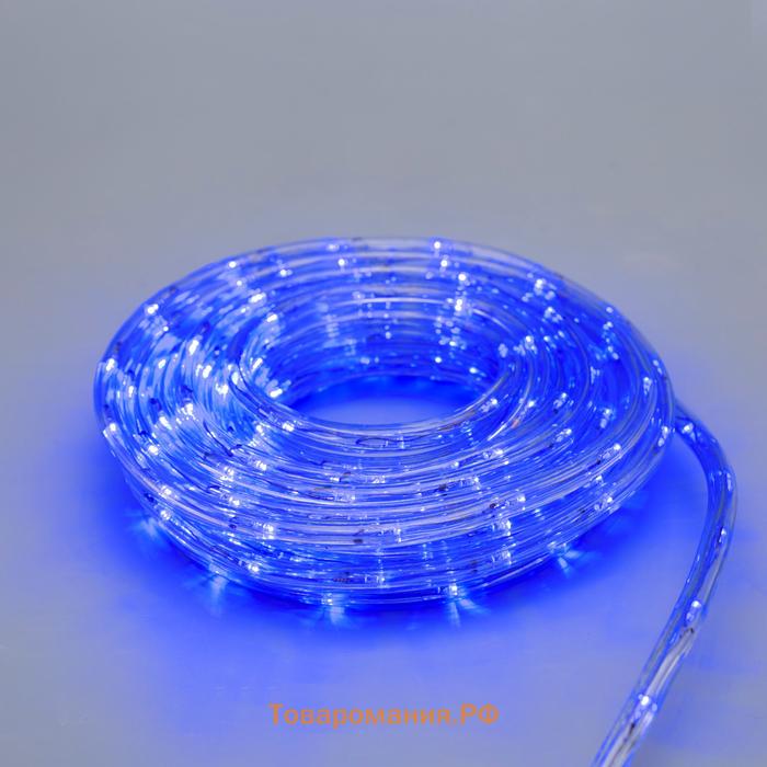 Гирлянда светодиодная, световой шнур Lighting, 10 мм, IP65, 20 м, 24 LED/м, 220 В, 8 режимов, свечение синее