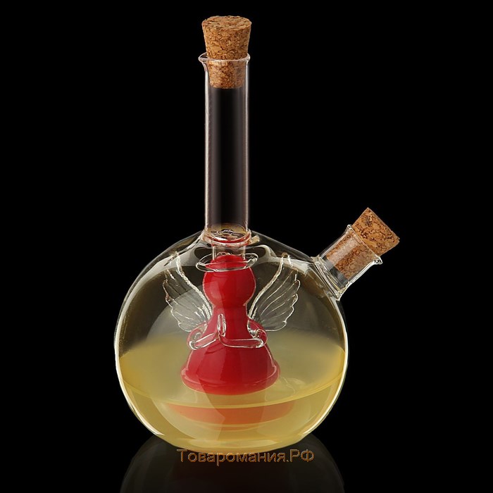 Бутыль стеклянная для соусов и масла 2 в 1 «Фьюжн. Ангел», 400/40 мл, 11×9,5×18 см