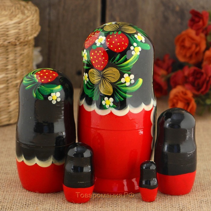 Матрёшка «Парочка», белый платок,5 кукольная,  люкс