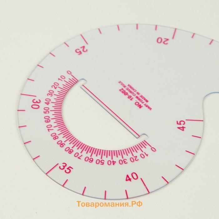 Лекало портновское метрическое «Запятая», с проймой, 24×11.5 см, толщина 0.5 мм, прозрачное