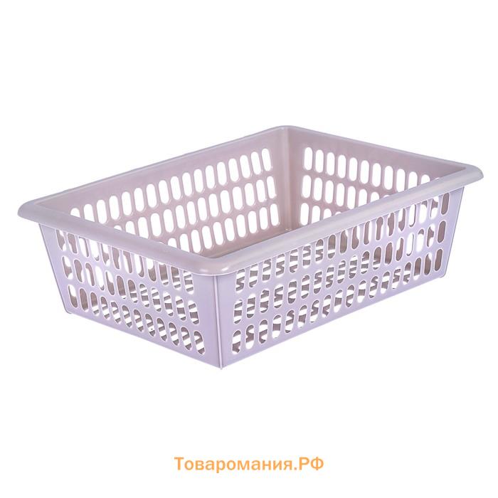 Корзина для хранения Полимербыт, пластик, 40×30×13 см, МИКС