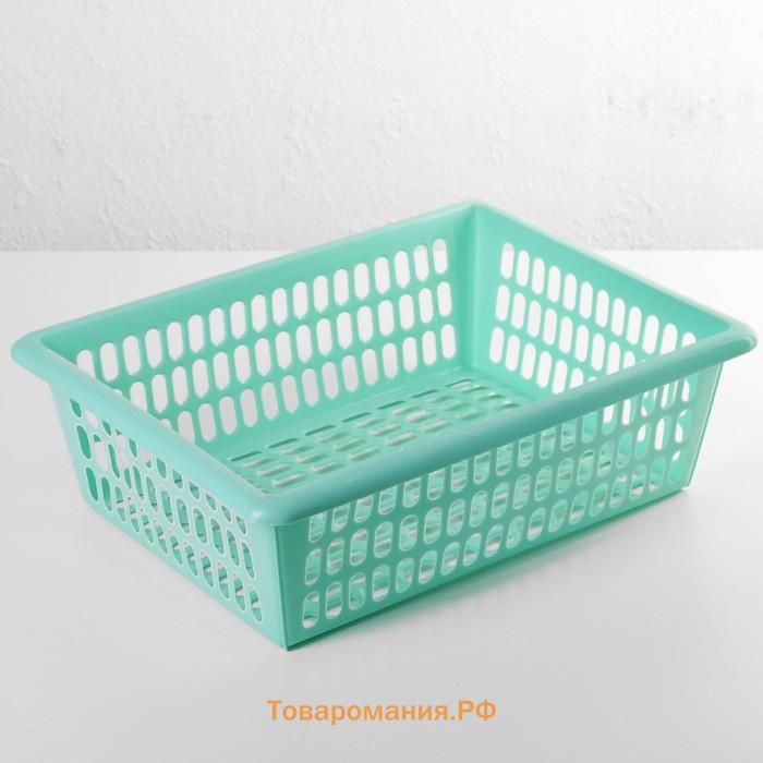 Корзина для хранения Полимербыт, пластик, 40×30×13 см, МИКС