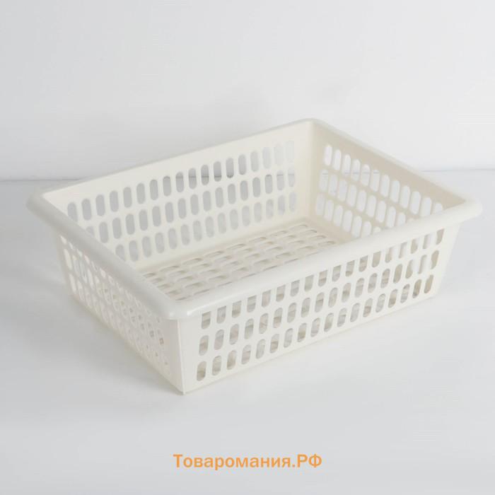 Корзина для хранения Полимербыт, пластик, 40×30×13 см, МИКС