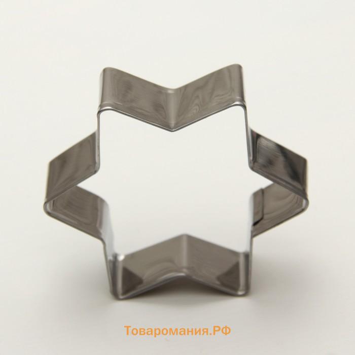 Формы для печенья  «Круг, овал, звезда, квадрат, сердце», 14×14 см, 8 предметов, серебристые
