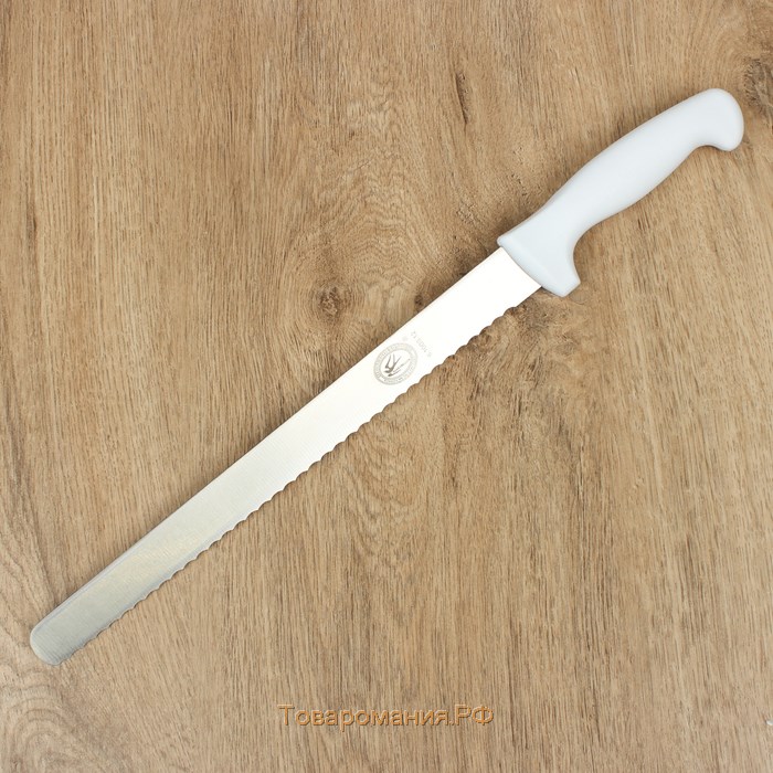 Нож для бисквита, крупные зубчики, ручка пластик, рабочая поверхность 30 см, толщина лезвия 1,8 мм