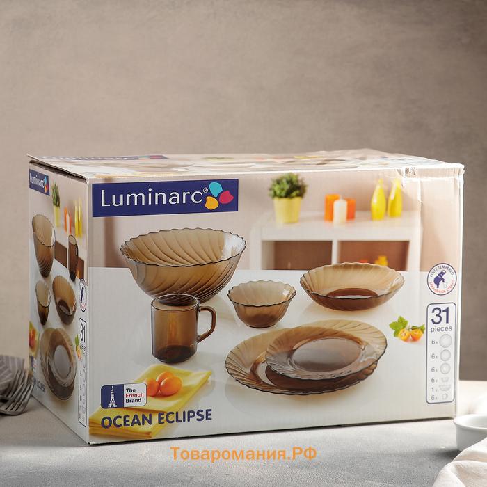 Столовый сервиз Luminarc Ocean Eclipse, 31 предмет, стекло, коричневый