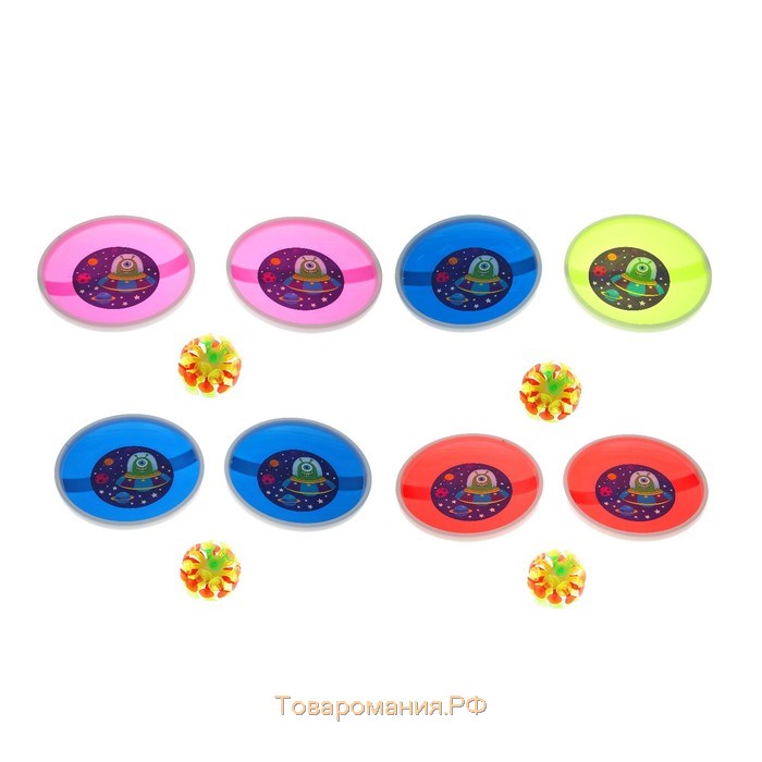 Игра-липучка «Монстрик», 2 тарелки, шарик, цвета МИКС