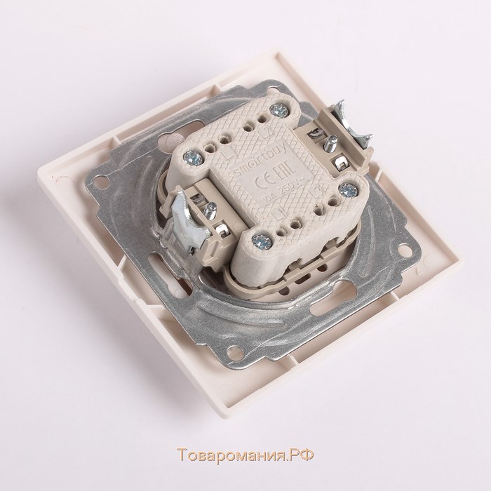 Выключатель Smartbuy "Венера", 10 А, 1 клавиша, с индикатором, белый