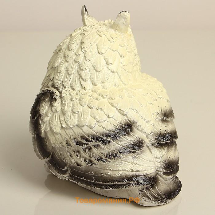 Садовая фигура из гипса «Совушка малая», 15×15 см, белая