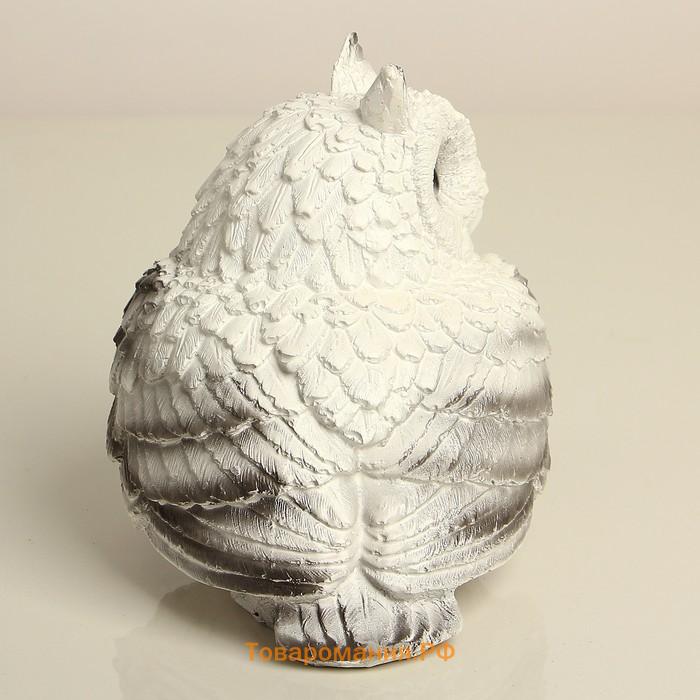 Садовая фигура из гипса «Совушка малая», 15×15 см, белая