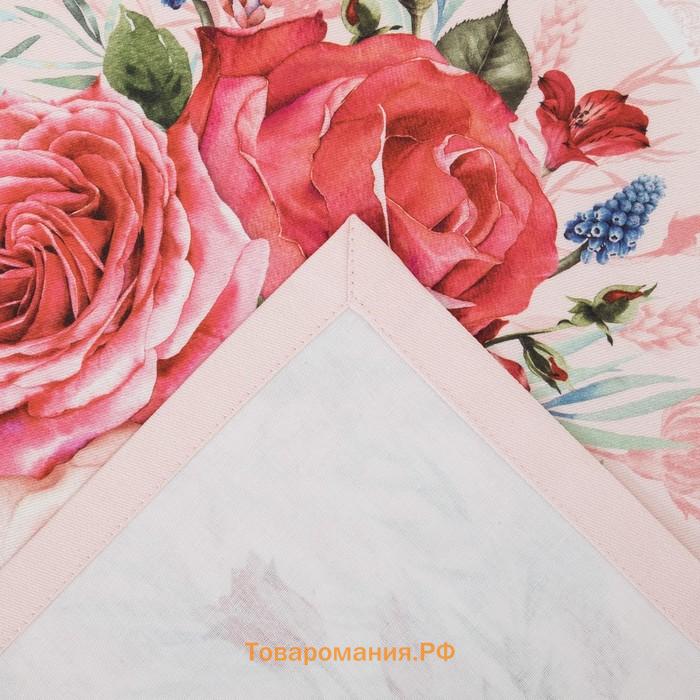Дорожка  «Розы», 40×146 см, 100% хлопок, саржа 190 г/м²
