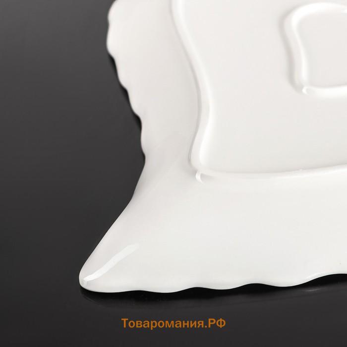 Блюдо сервировочное «Сердце», 30×28×3 см, керамика, белое