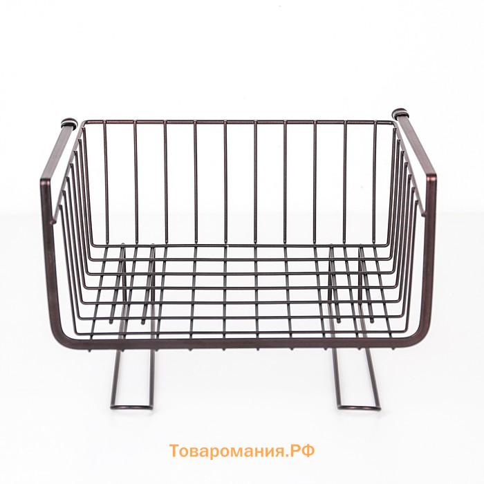 Корзина подвесная  «Лофт», 28.5×24×17.5 см, чёрная