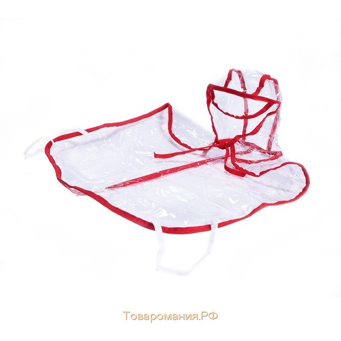 Дождевик с капюшоном для собак OSSO, р. 32 (ДС 32 см), прозрачный, окантовка микс цветов