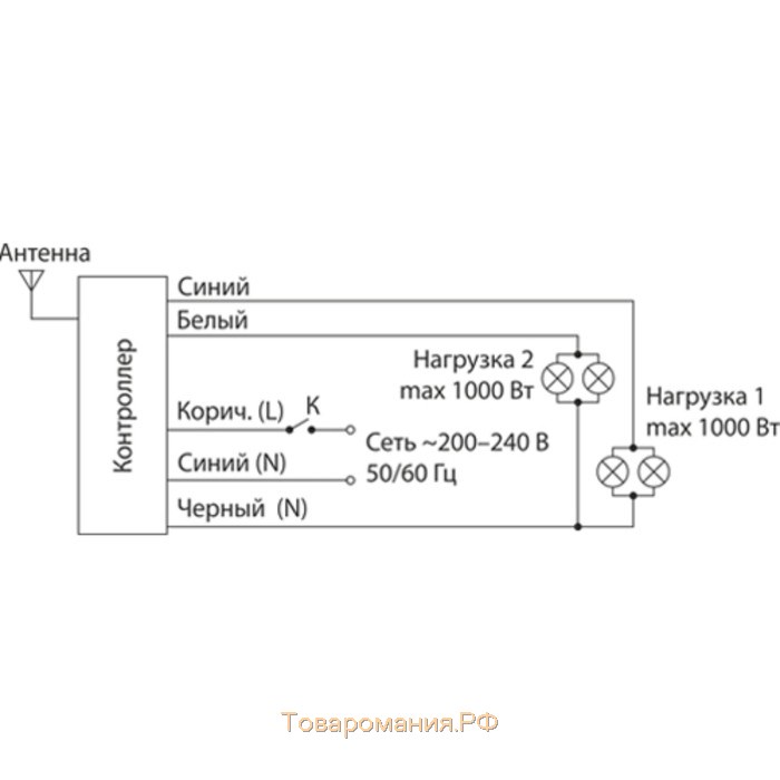 Пульт управления Y2, цвет серебро, чёрный, 2 канала