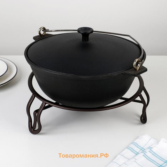 Подставка под горячее глубокая  «Казан», 26.5×26.5×8.3 см, коричневая