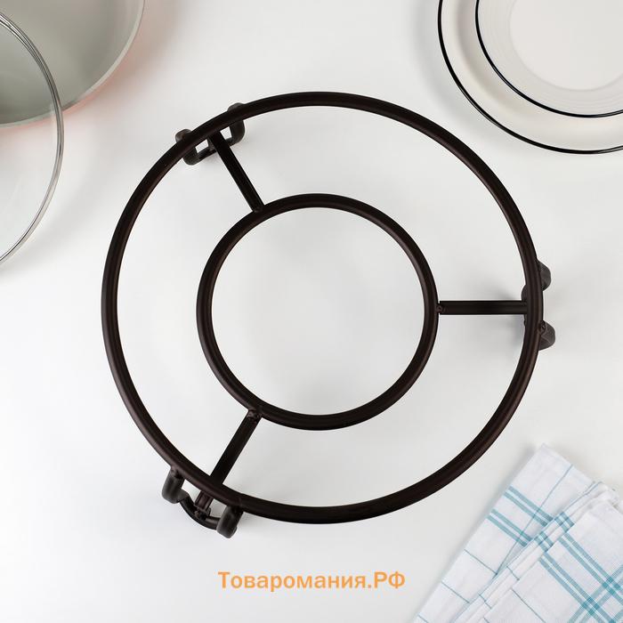 Подставка под горячее глубокая  «Казан», 26.5×26.5×8.3 см, коричневая