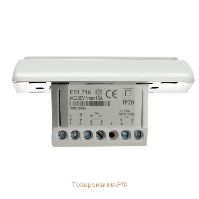 Терморегулятор RTC E 51.716, электронный, 16 А, 3500 Вт, датчик пола и воздуха