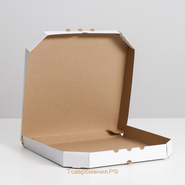 Коробка для пиццы, белая, 32,5 х 32,5 х 4 см