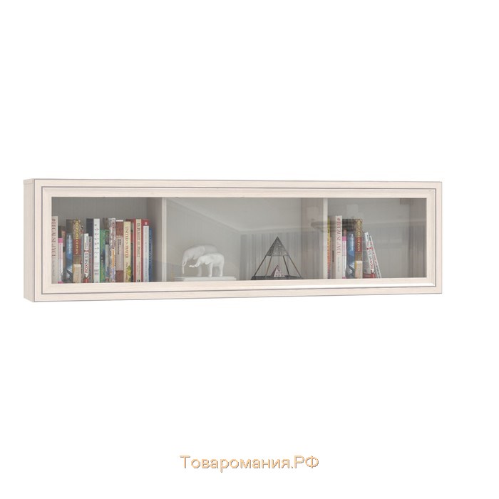 Полка закрытая навесная Мирелла, 264х1490х414, Бодега светлая