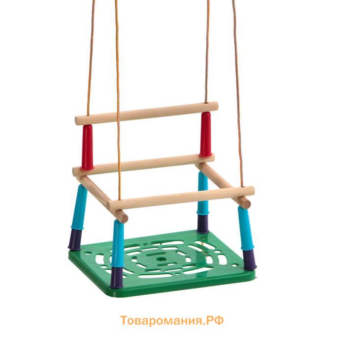 Качели подвесные, пластмассовые, сиденье 33×22 см, цвет МИКС