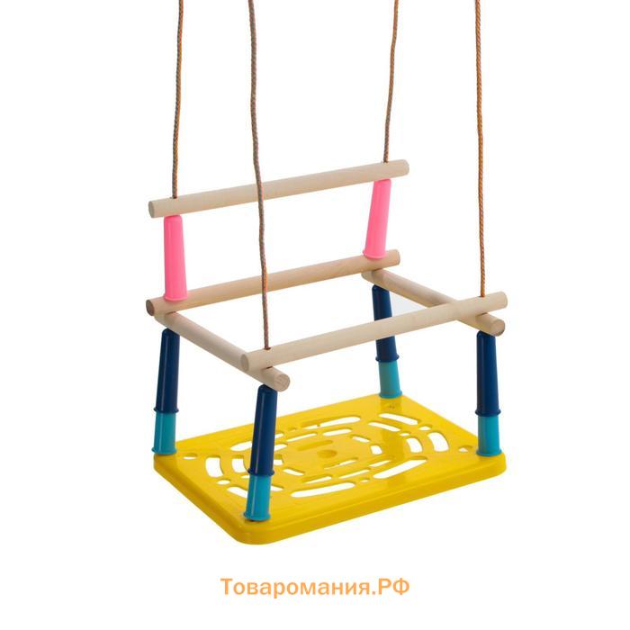 Качели подвесные, пластмассовые, сиденье 33×22 см, цвет МИКС