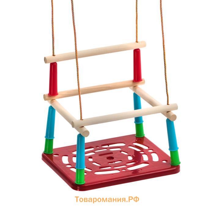 Качели подвесные, пластмассовые, сиденье 33×22 см, цвет МИКС