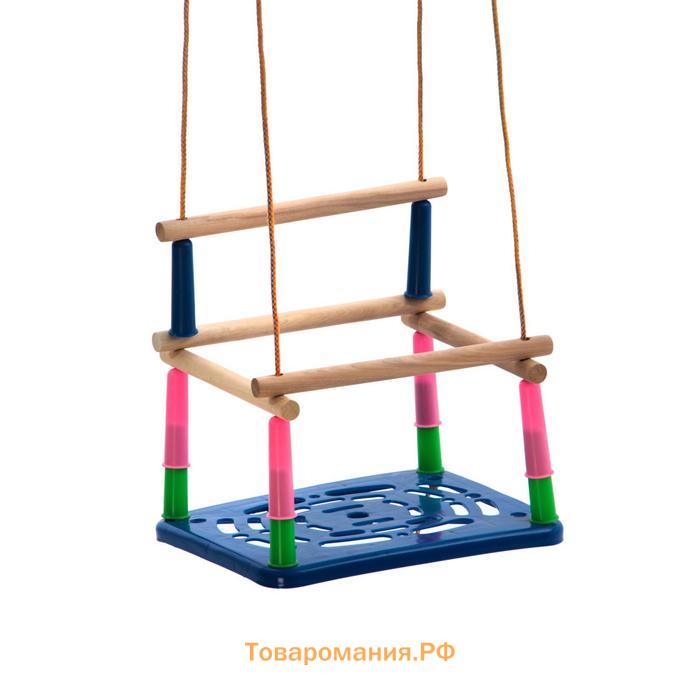 Качели подвесные, пластмассовые, сиденье 33×22 см, цвет МИКС