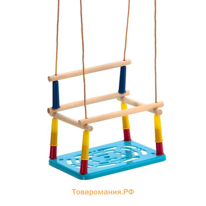 Качели подвесные, пластмассовые, сиденье 33×22 см, цвет МИКС