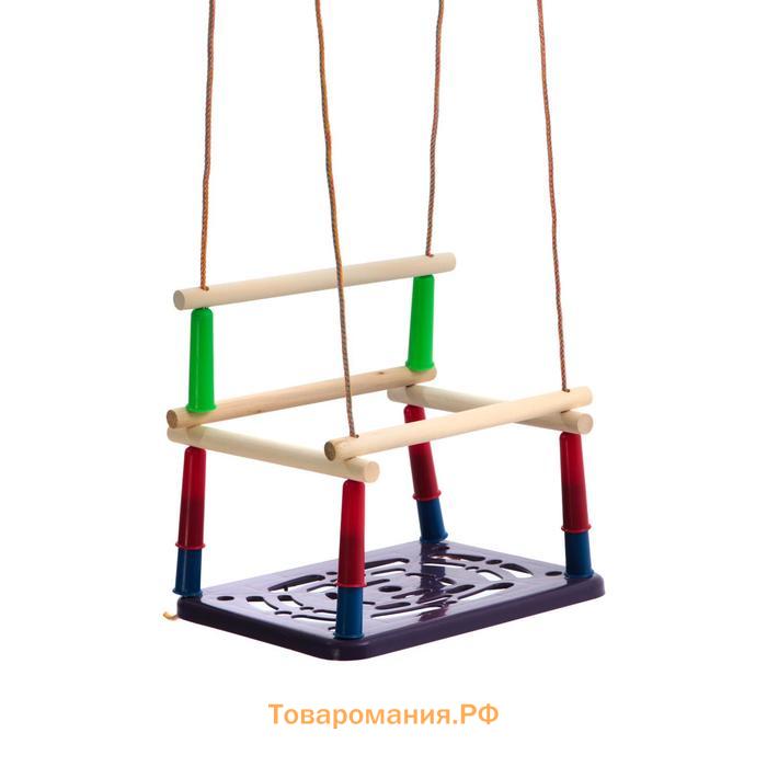 Качели подвесные, пластмассовые, сиденье 33×22 см, цвет МИКС
