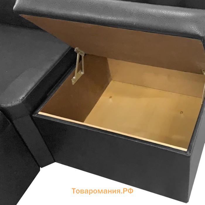Кухонный уголок «АЛЕКС», экокожа, 1630×500×950 мм, TEOS BLACK