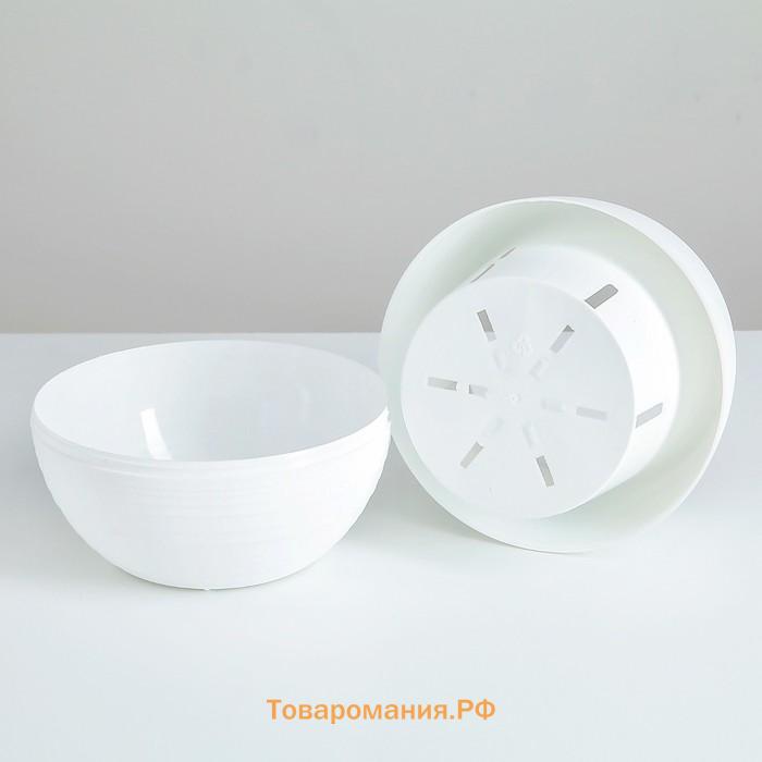 Горшок для цветов «Япония», 3 л, пластиковый, белый