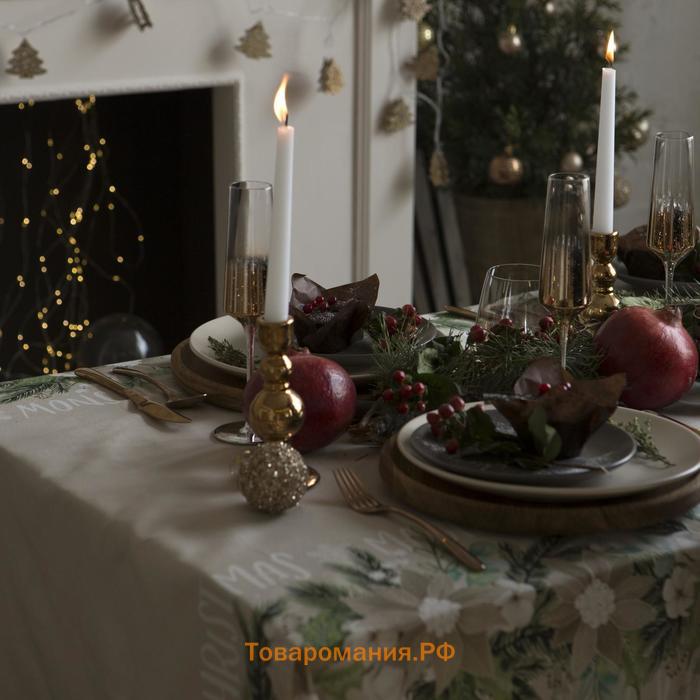 Скатерть новогодняя "" Beautiful Сhristmas 149х180см с ГМВО, 100%хл, 190г/м2