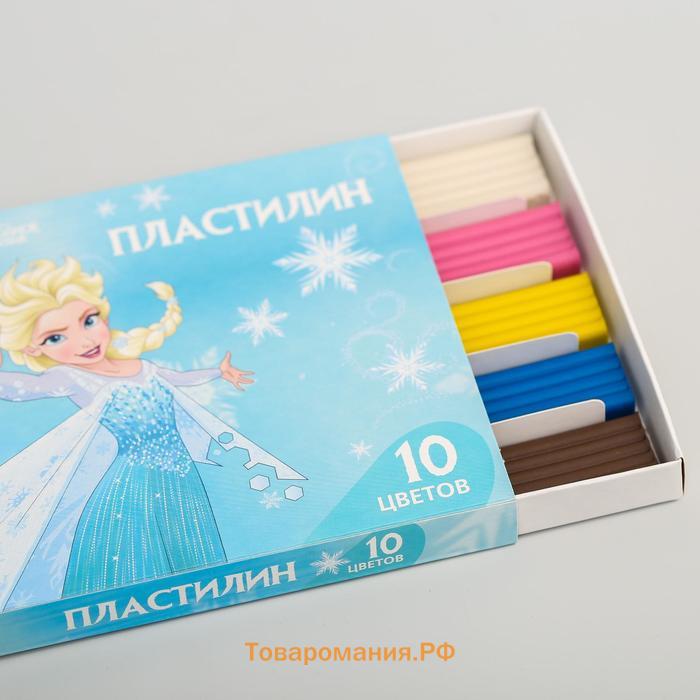 Пластилин 10 цветов 150 г «Эльза, Холодное сердце»