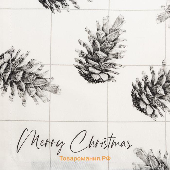 Дорожка на стол новогодняя "" Merry Christmas 30х70 см, 100% хлопок, саржа 190 гр/м2