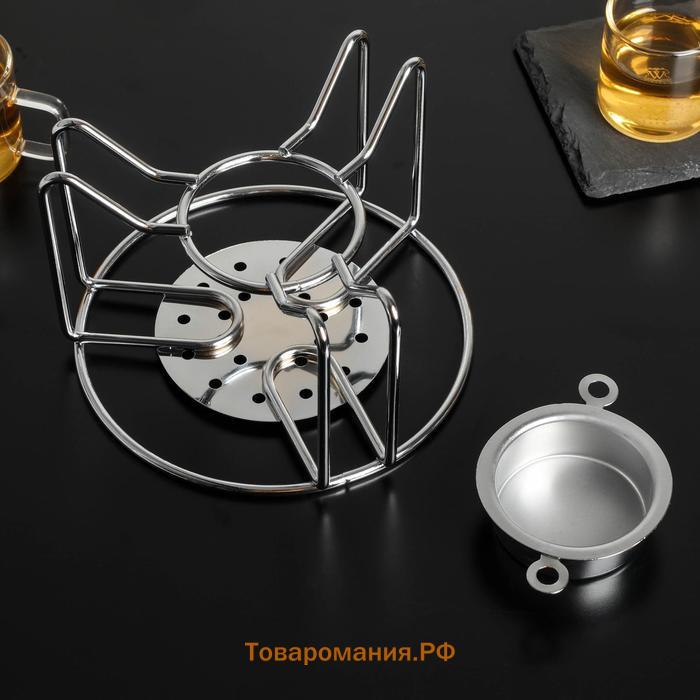 Подставка - подогрев под чайник  «Романтика», отверстие для свечи 4 см, 15,5×15,5×10 см