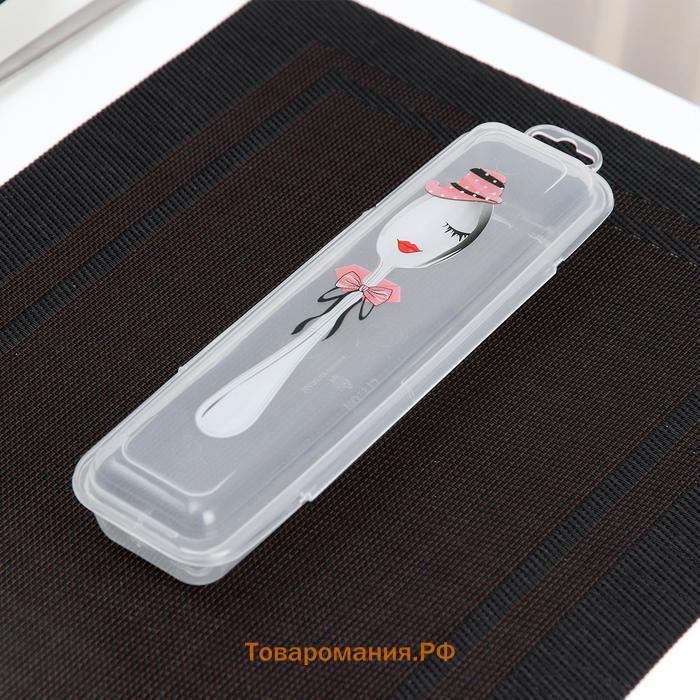 Футляр для столовых приборов , 24×7.5×3.8 см, прозрачный, рисунок МИКС