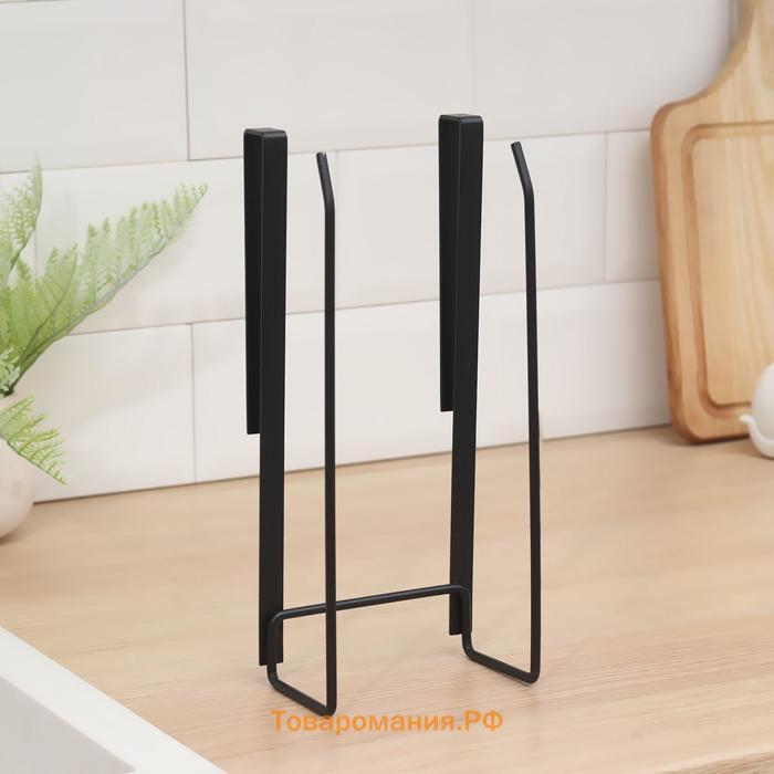 Держатель для кухонных принадлежностей и разделочных досок , 27×11.5×8 см, чёрный