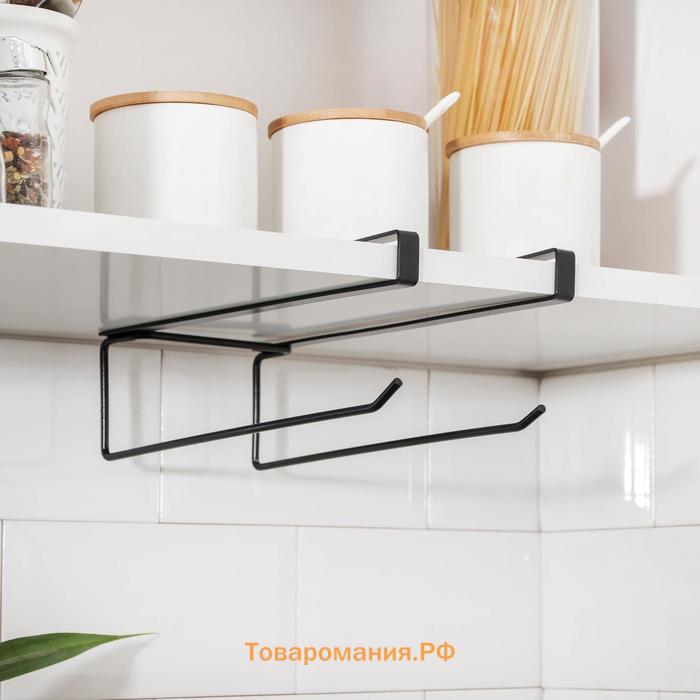Держатель для кухонных принадлежностей и разделочных досок , 27×11.5×8 см, чёрный