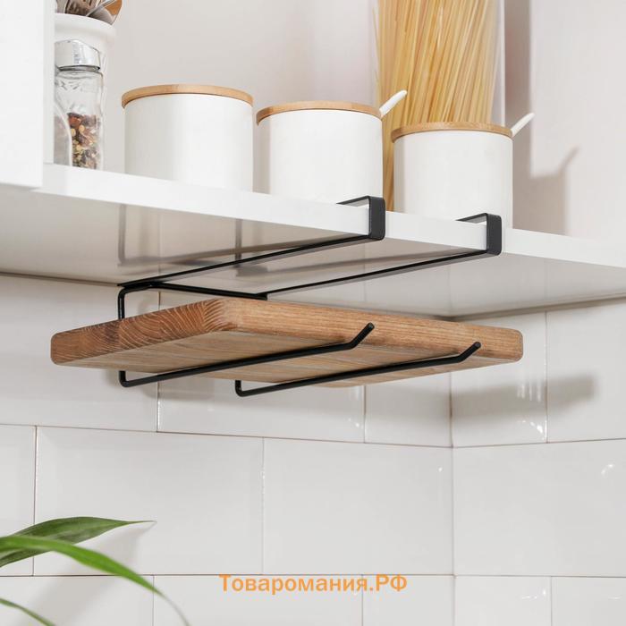 Держатель для кухонных принадлежностей и разделочных досок , 27×11.5×8 см, чёрный