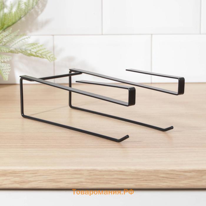 Держатель для кухонных принадлежностей и разделочных досок , 27×11.5×8 см, чёрный