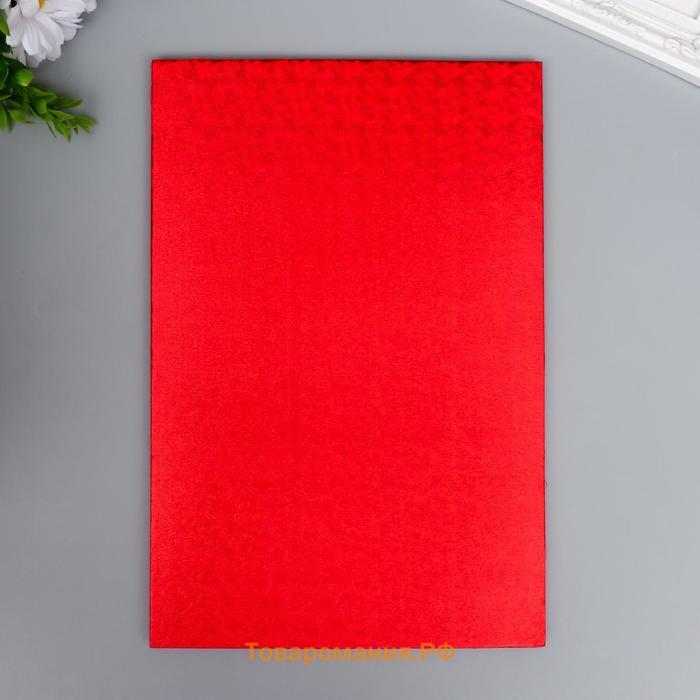 Фоамиран голограмма "Красный" 1,8 мм набор 5 листов 20х30 см
