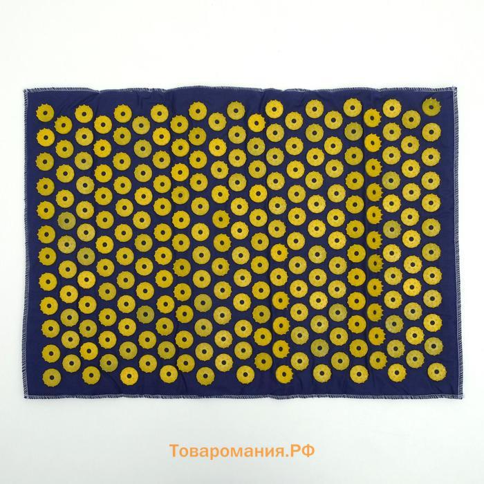 Комплект аппликаторов Azovmed: "Коврик" на мягкой подложке, 242 колючки, 41х60 см + «Валик», 90 колючек, 38х10 см, сине-жёлтый
