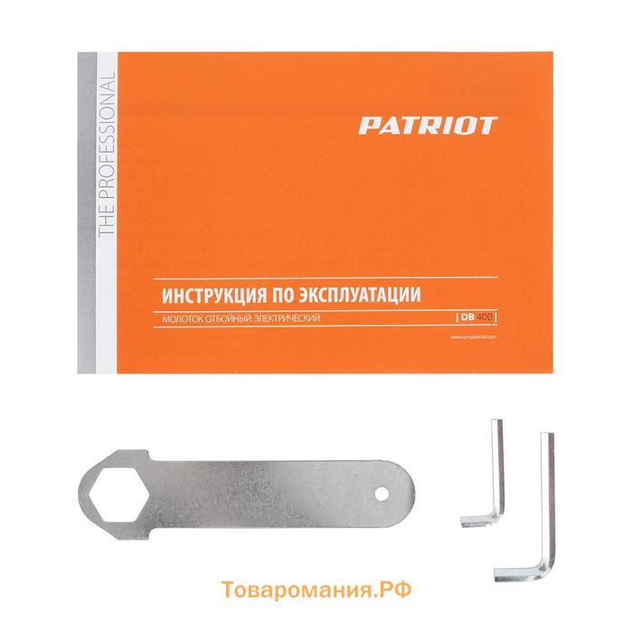 Молоток отбойный PATRIOT DB400, 1500 Вт, 45 Дж, 1400 уд/мин, 2 зубила, кейс