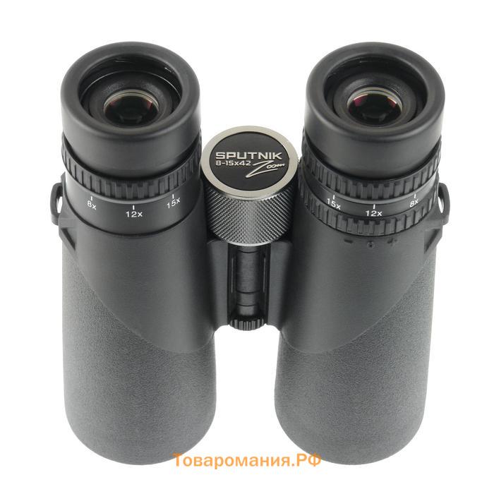 Бинокль Veber SPUTNIK ZOOM, 8-15 × 42, цвет чёрный